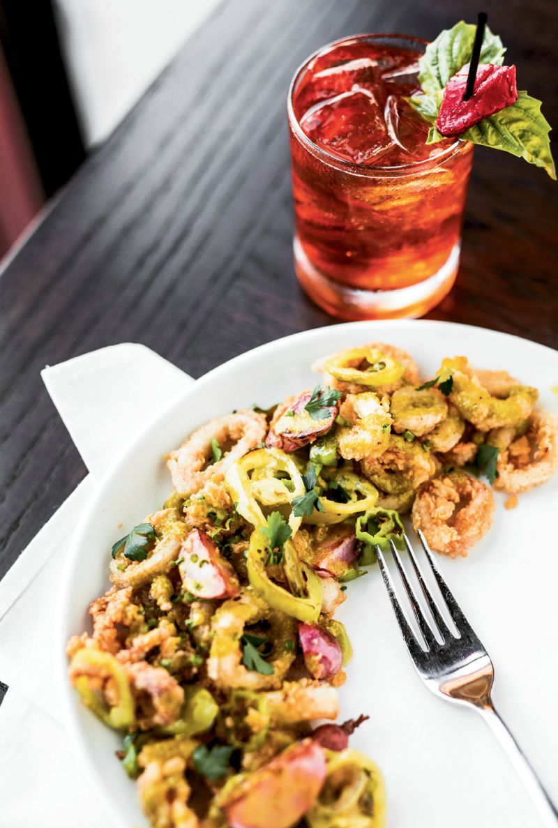 A plate of battered calamari.