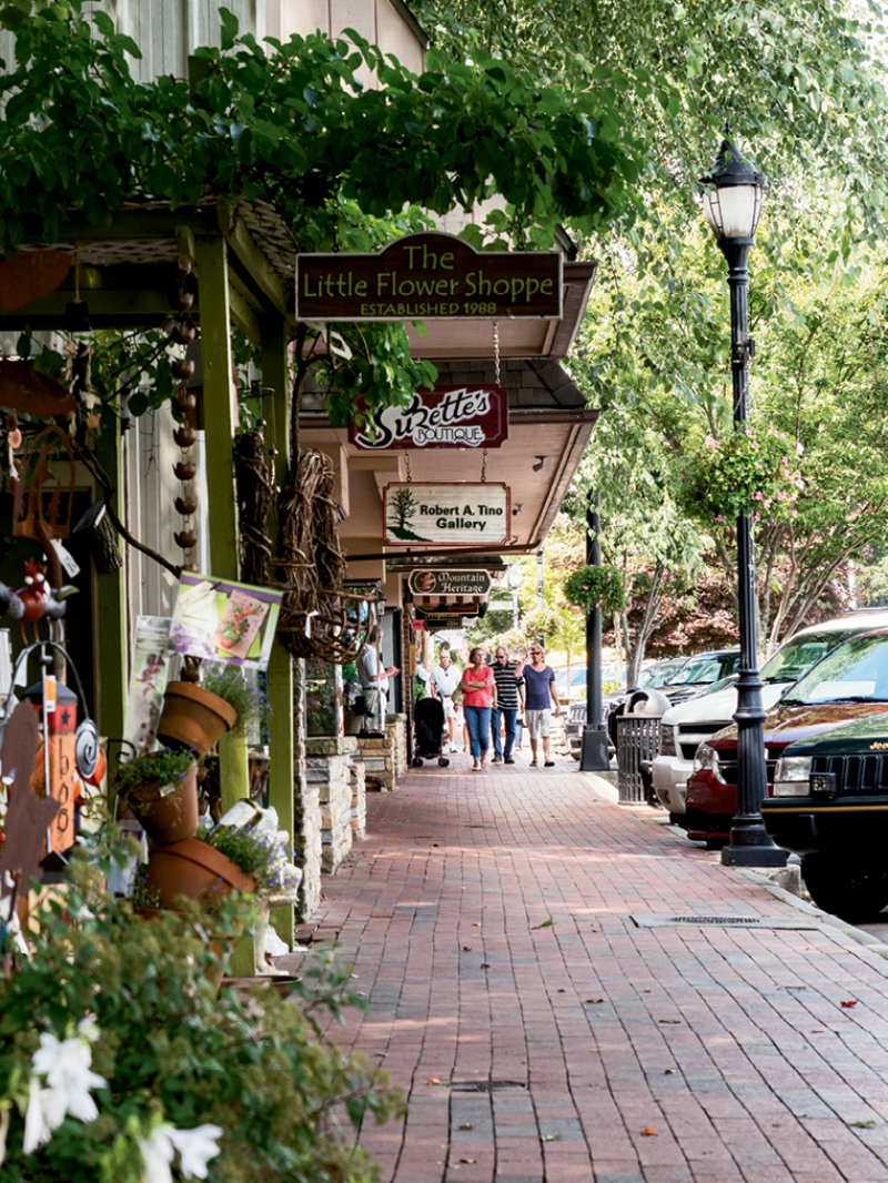 Local shops line Main Street