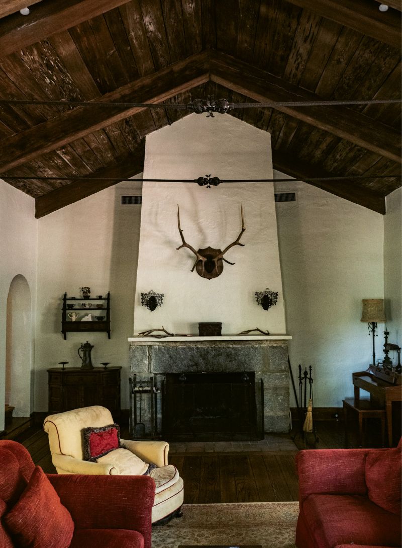 The three-bedroom Helen House and its handsome living room.