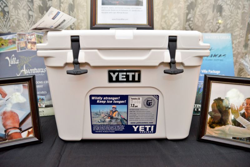 A Yeti cooler accompanied a 4-hour inshore charter fishing trip with Fins and Flies Charter.