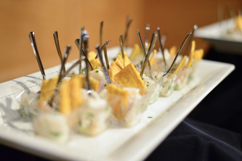 COAST Ceviche, a selection of fresh fish and shellfish with lime, chile, red onion and cilantro was available at one of the many hors d&#039;oeuvres stations.