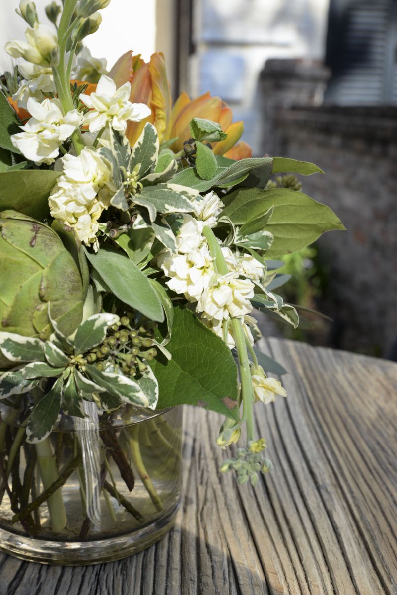 Colorful floral arrangements graced the tables.