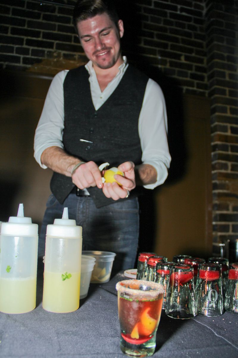 Justin Edgar bartending for Zero Cafe