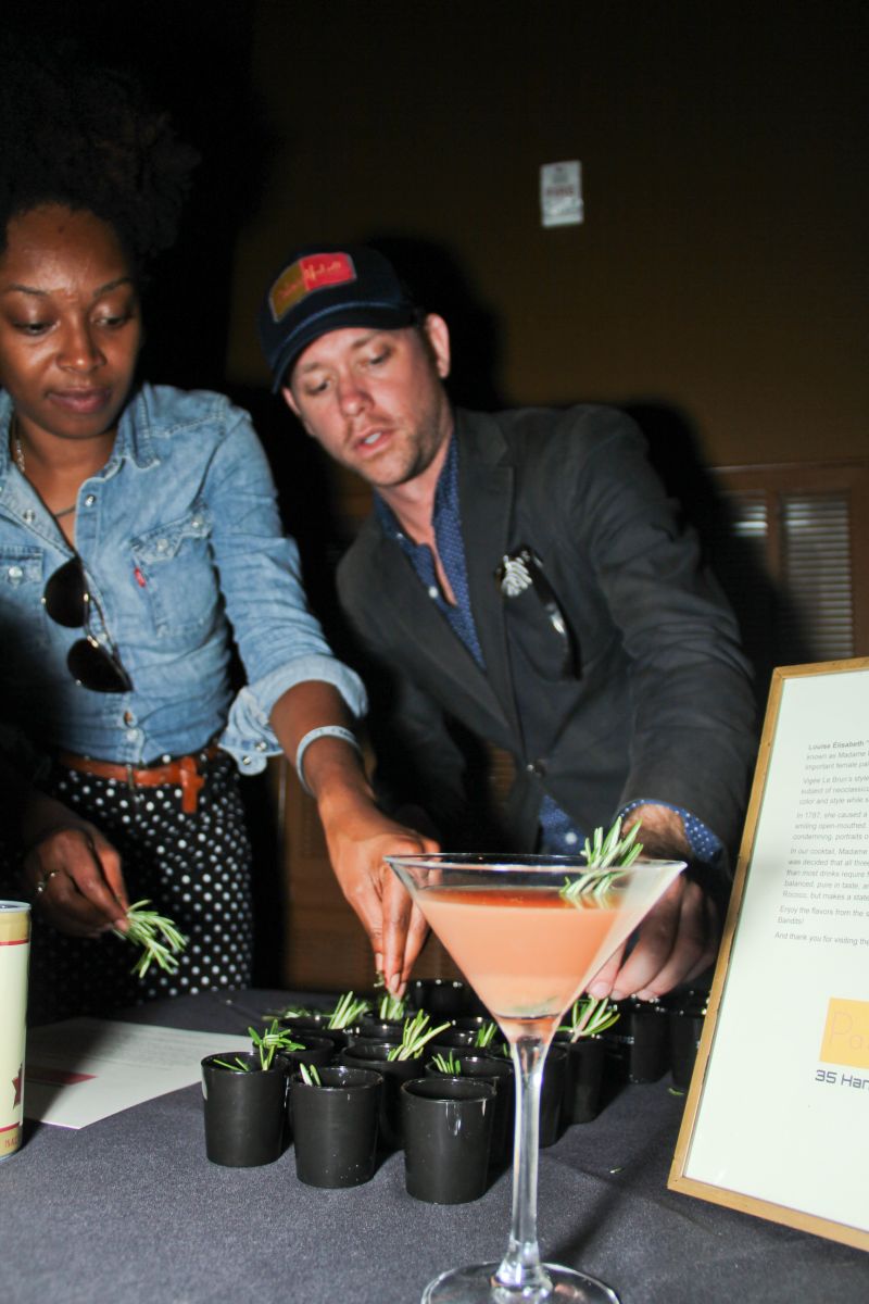 Taylor Grant bartending for the Palace Hotel