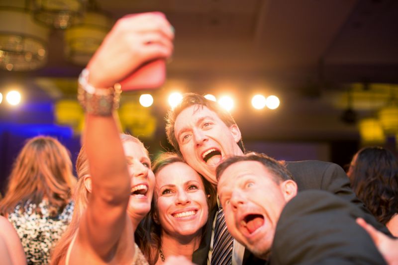 Friends took selfies to capture memories of the night.