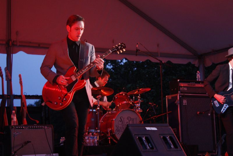 The crowd cheered as St. Paul and The Broken Bones took to the stage at sunset.