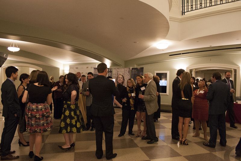 Guests mingled in the Gaillard&#039;s foyer before the ceremony