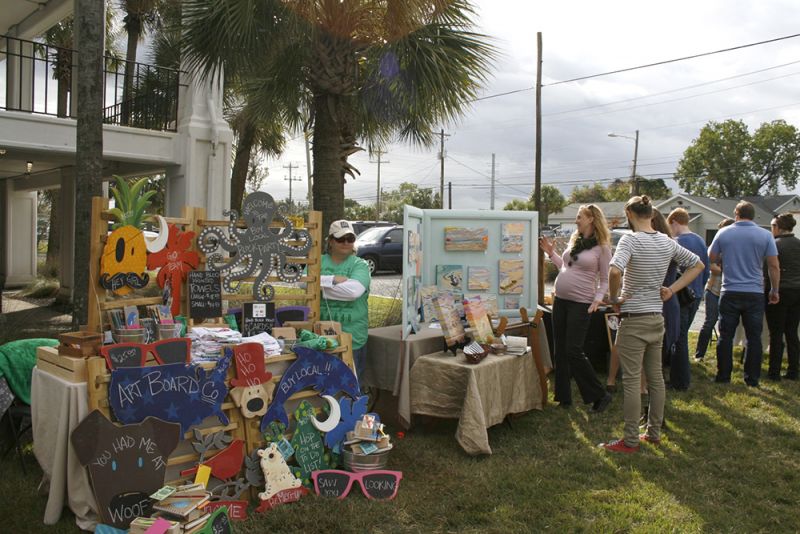 Booths from local businesses