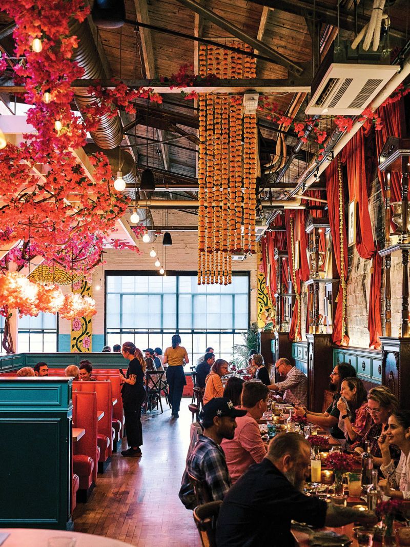 Bold colors and flavors greet guests to James Beard Award-winning Chai Pani, with a menu that celebrates Indian street food.