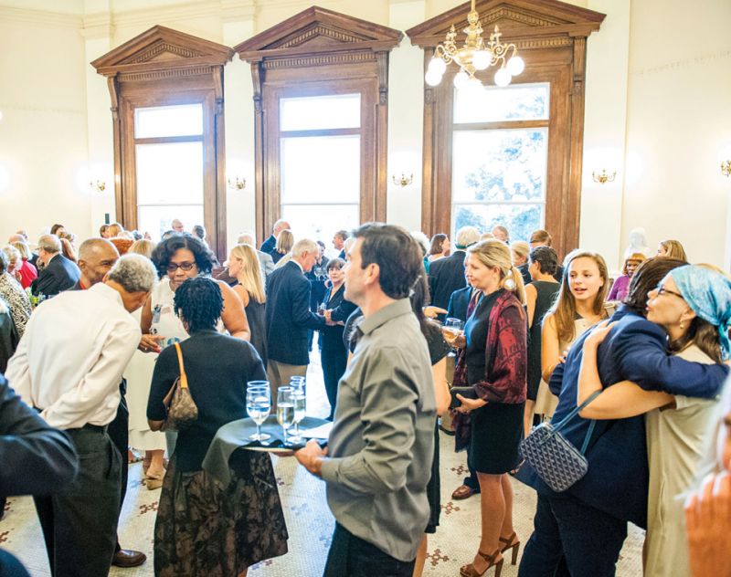 Guests mingled on the second floor of the Gibbes before heading upstairs to the exhibit space.