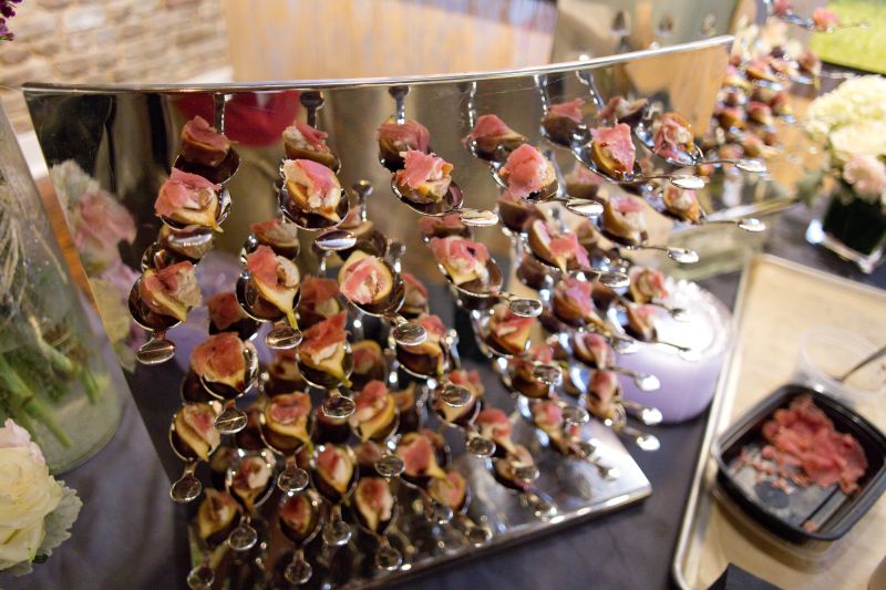 A delicate balance—fig bites perched carefully on The Drawing Room’s “spoon wall.”