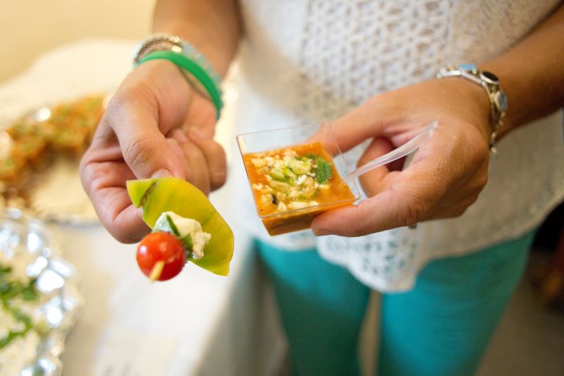 Langdon’s presented guests with light and fresh summertime bites including fresh mozzarella and tomato skewers and gazpacho.