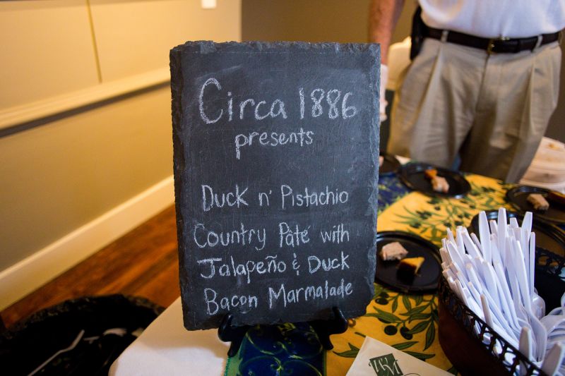 Circa 1886 set up a chalkboard menu.