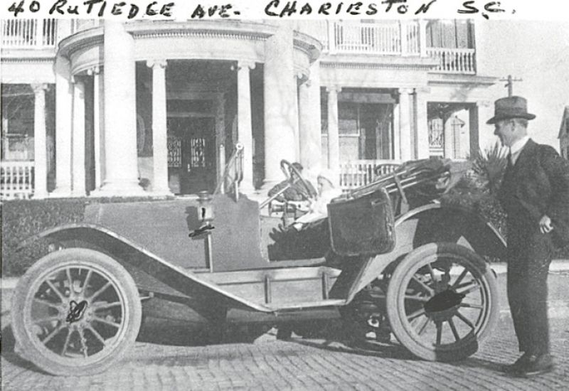 An early-1900s view of the house; the foyer displays the Wymans’ modern-ethereal approach to decor