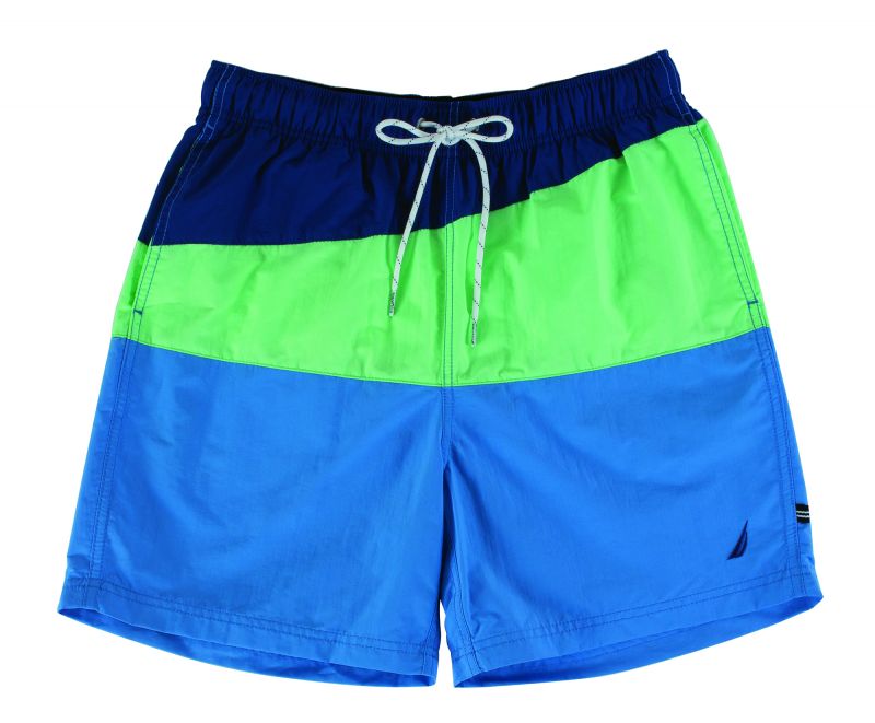 Nautica &quot;Slant Colorblock&quot; swim trunks in &quot;ash green,&quot; $40 at Belk Men&#039;s Store, Mount Pleasant Towne Centre