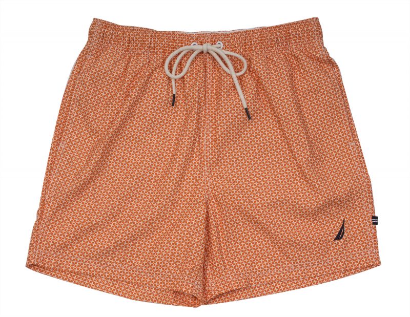 Nautica ”Quick Dry Geo Print” swim trunks in &quot;fireside,&quot; $60 at Belk Men&#039;s Store, Mount Pleasant Towne Centre