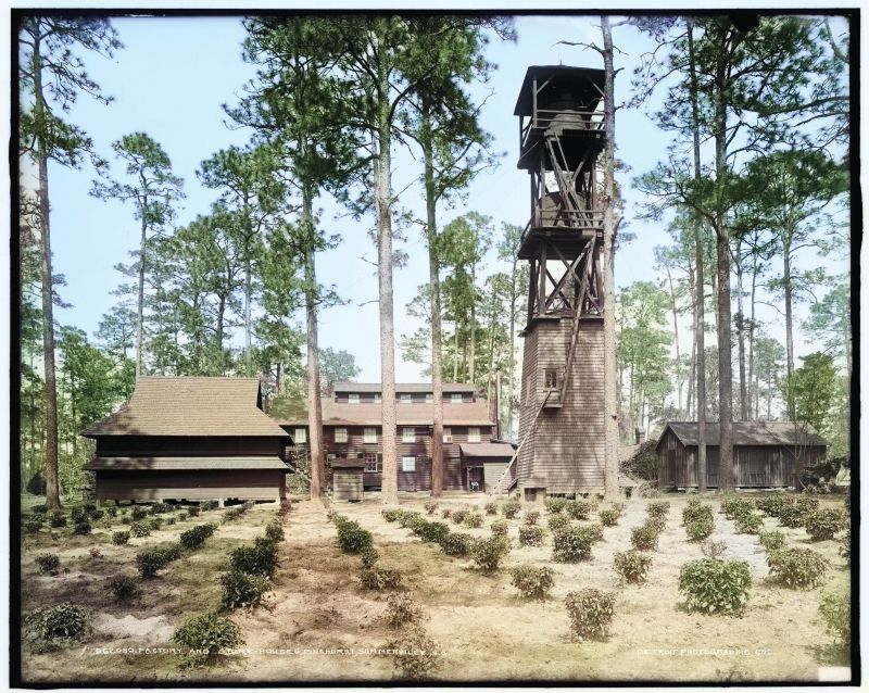 The Pinehurst Tea Plantation factory and store houses, circa 1905.