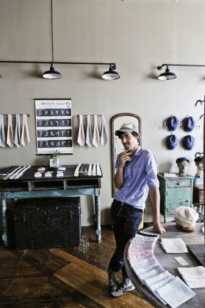 Designer Otis James in his studio showroom