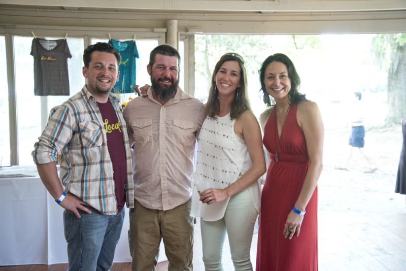 LLF community manager Larry Downey, Perrin Woodworking owners Dan and Katy Perrin, and Misty Lister take a break from the hustle and bustle of the day to enjoy some good company.