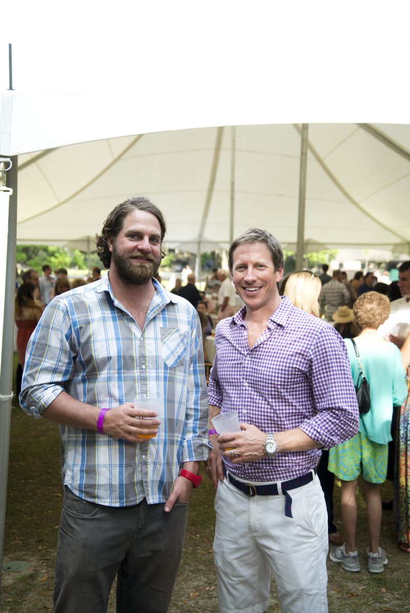 Chaz Green with Limehouse Produce and Michale Whitfield spend some time under the tent.