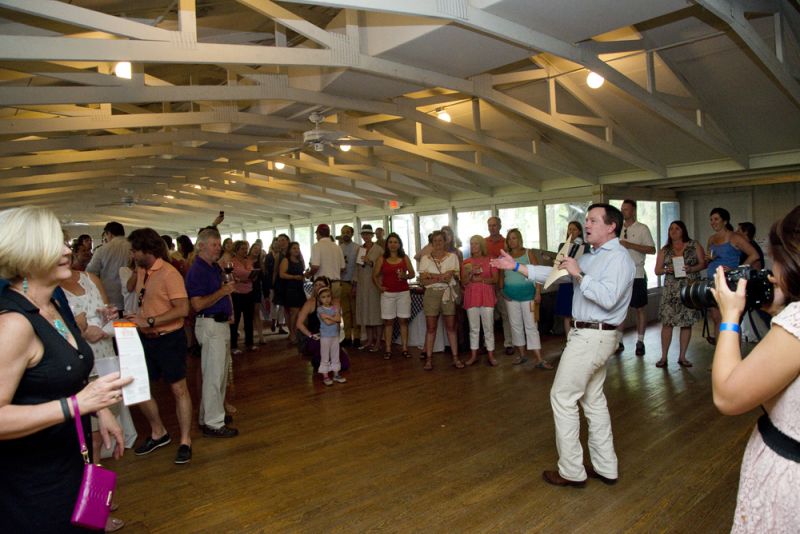 Doug Warner entertains crowds as auctioneer.