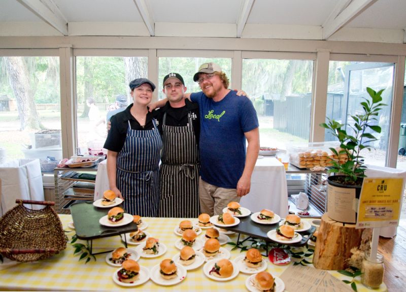 The Cru Cafe crew, with sous chef Rachel Blumenstock and head chef Travers Horton (far right).