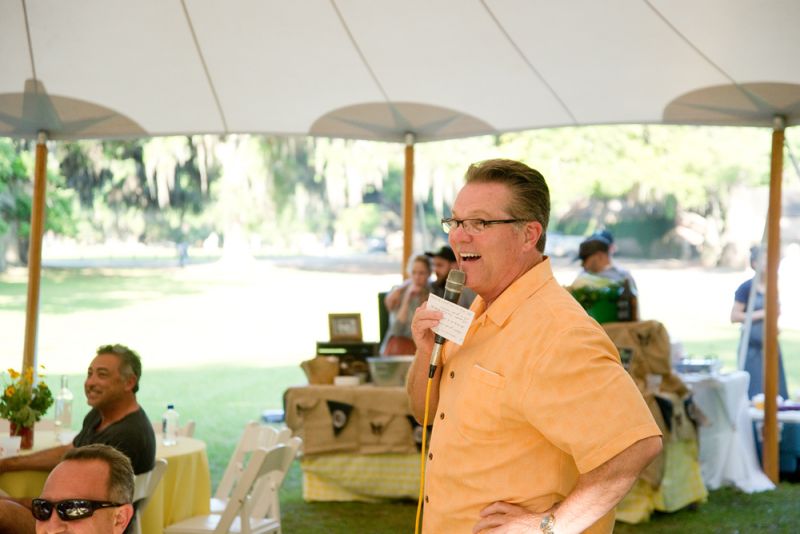 The auctioneer kept things lively as guests competed for get-away trips and elaborate dinners.