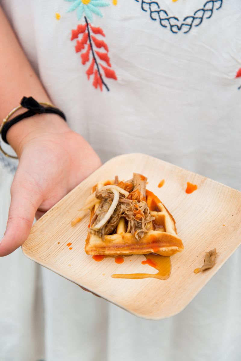 The Granary plated &quot;Pork and Waffles.&quot;