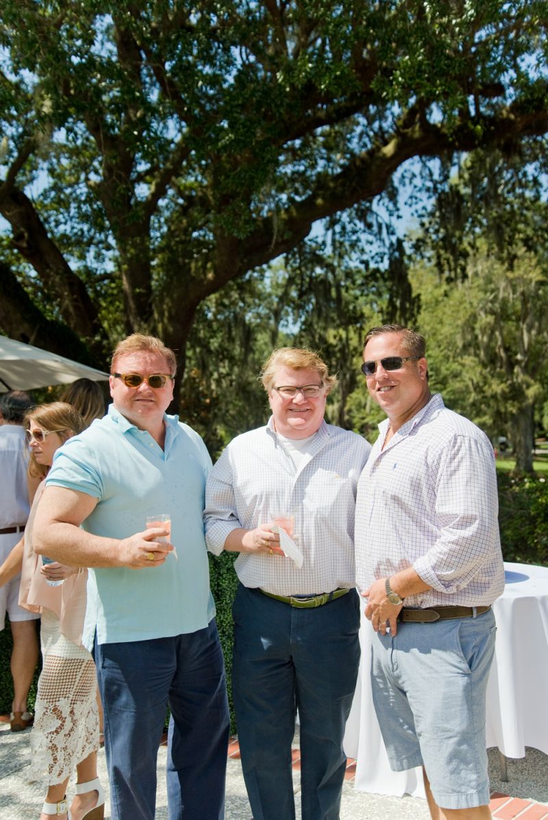 Charleston magazine Entertaining and Style Editor Mitchell Crosby, Randall Felkel, and Bryan Thompson