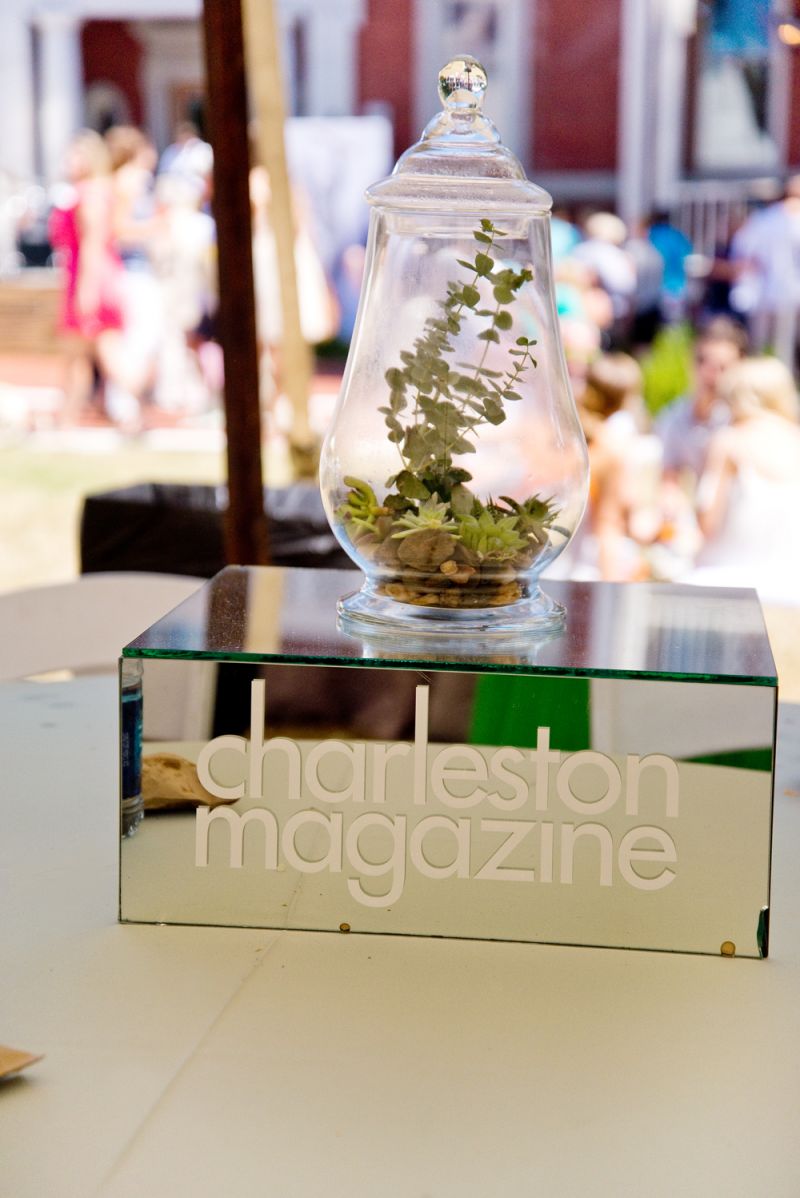 Glass terrariums graced the tables.