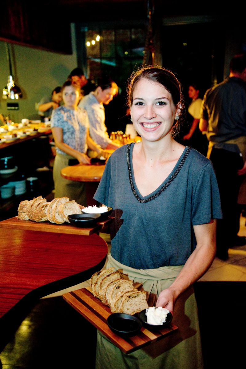 Bread and butter was brought out to each table by waitresses from Four Ninety-Two.