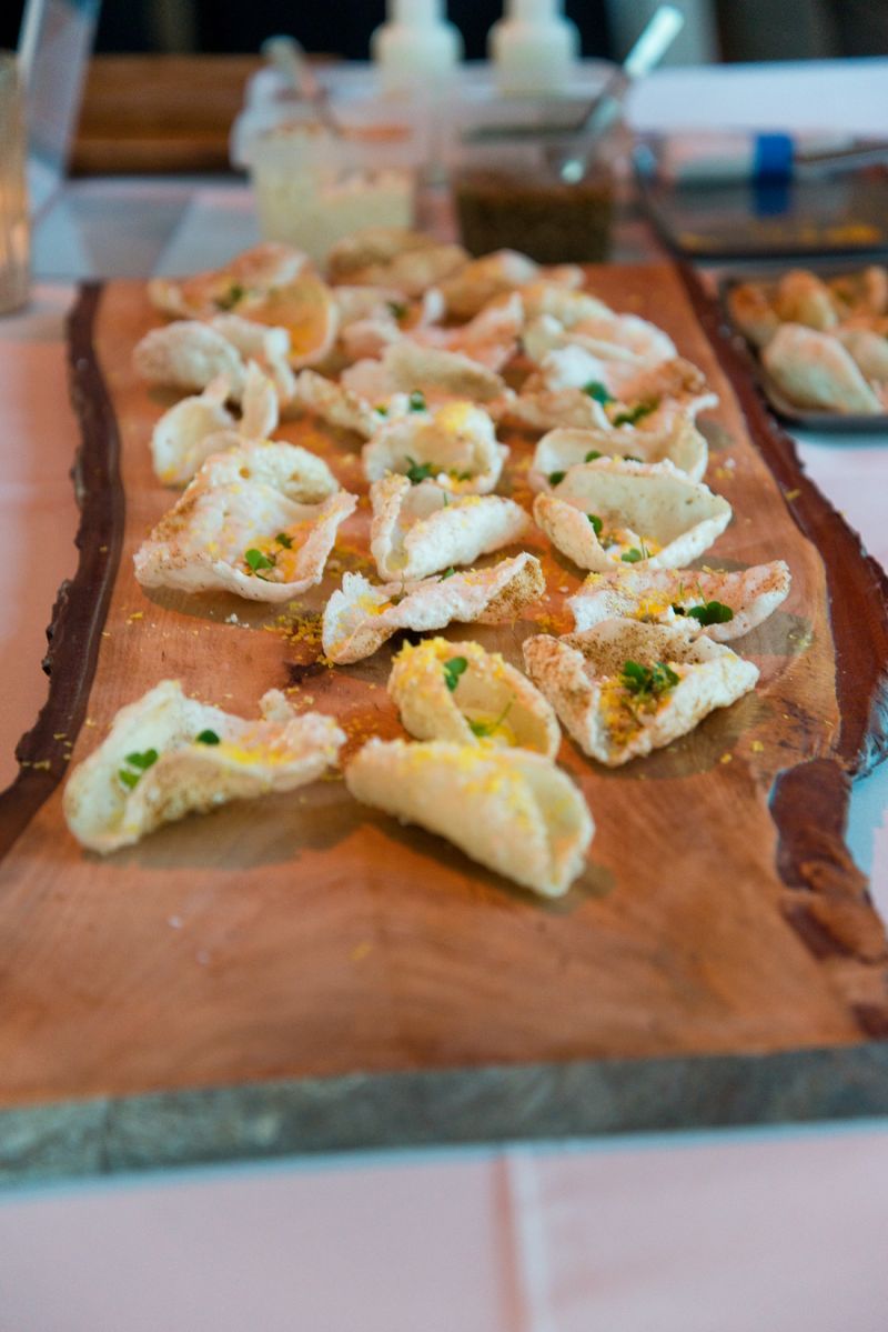 Josh Keeler&#039;s Baked Potato creation with sheep&#039;s milk yogurt and cured egg yolk.