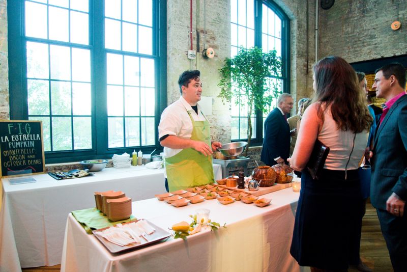 James Beard Award-winner and FIG executive chef Jason Stanhope greets guests.